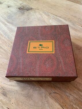 ETRO Paisley Gift Box in Red with Neon Green inside
